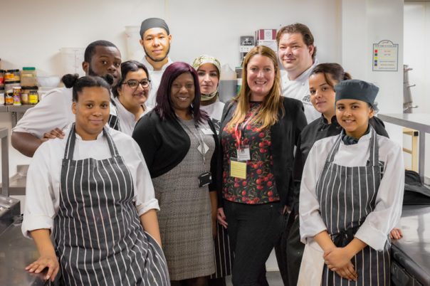 Andrew Jones, Denise Charles, Catherine Farinha and students