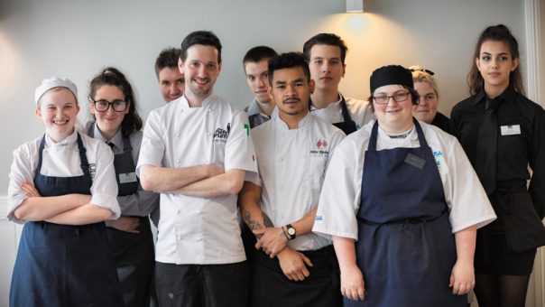 Anthony with students